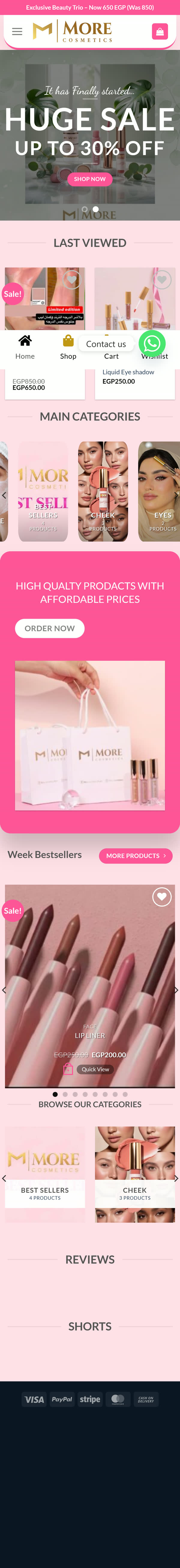 More Cosmetics website on mobile — built with OmniBrief
